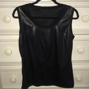 BCBG faux leather top